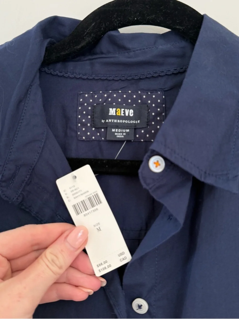 NWT Maeve Anthropologie the Bennett Button Down Shirt - Picture 2 of 4